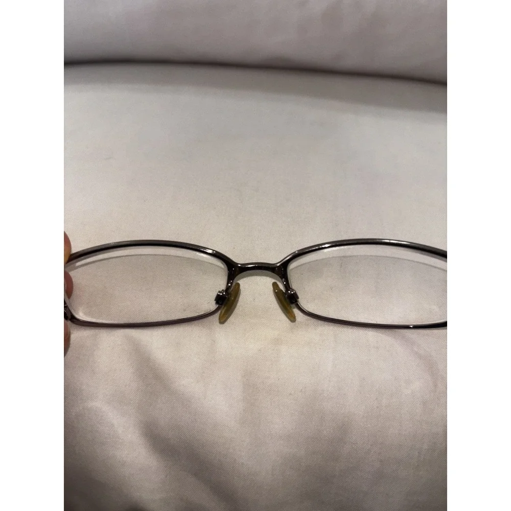 Donna Karen Silver Metal Rectangular Glasses Italy DK 3529 1035 51 16 130 Purple